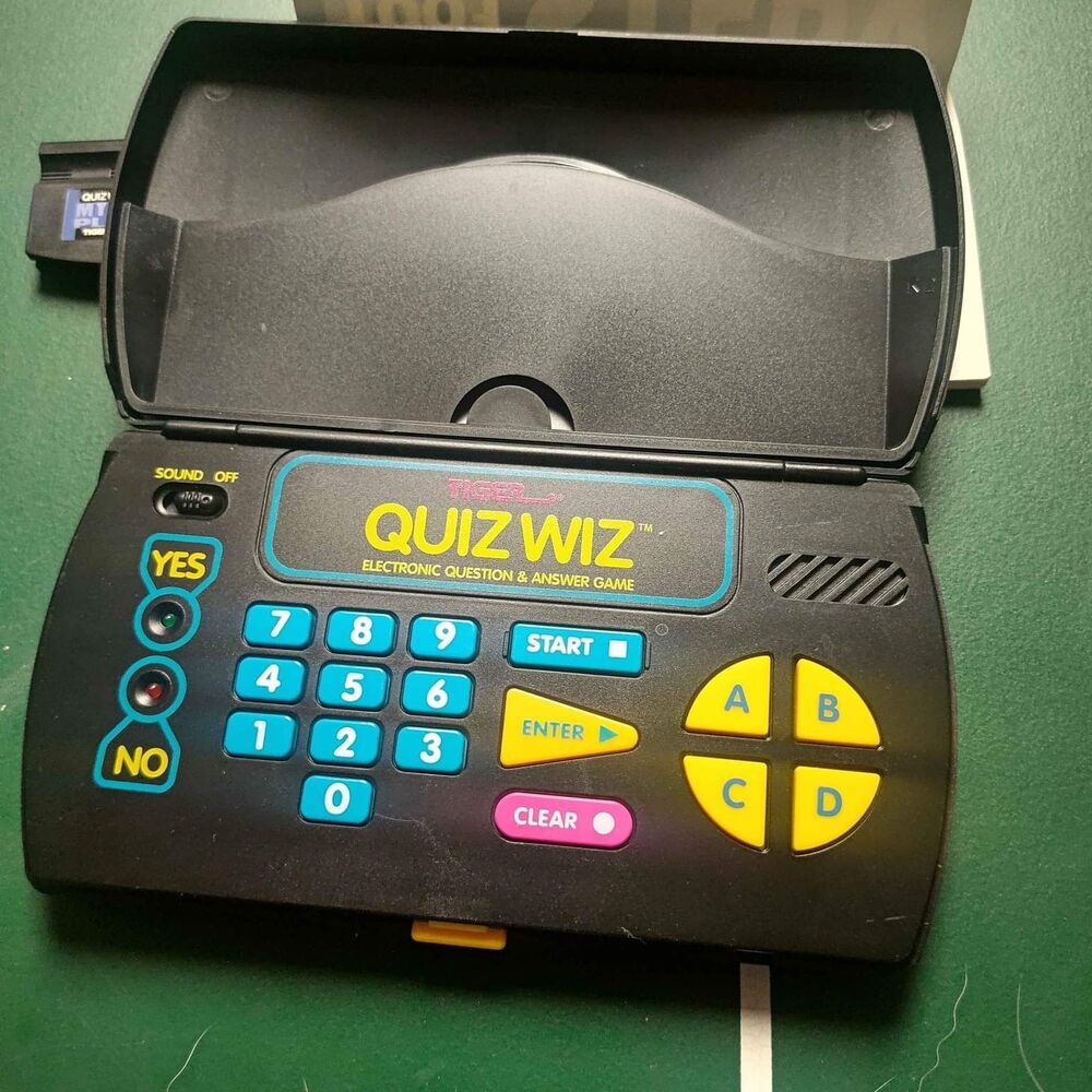 Vintage 1993 Electronic Tiger QuizWhiz w/ Cartridge & 1001 Mystery Places Book
